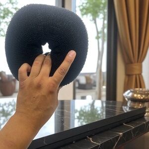 Jumbo Hair Donut Bun Maker 7" Black Ring Style 20cm Approx US Stock